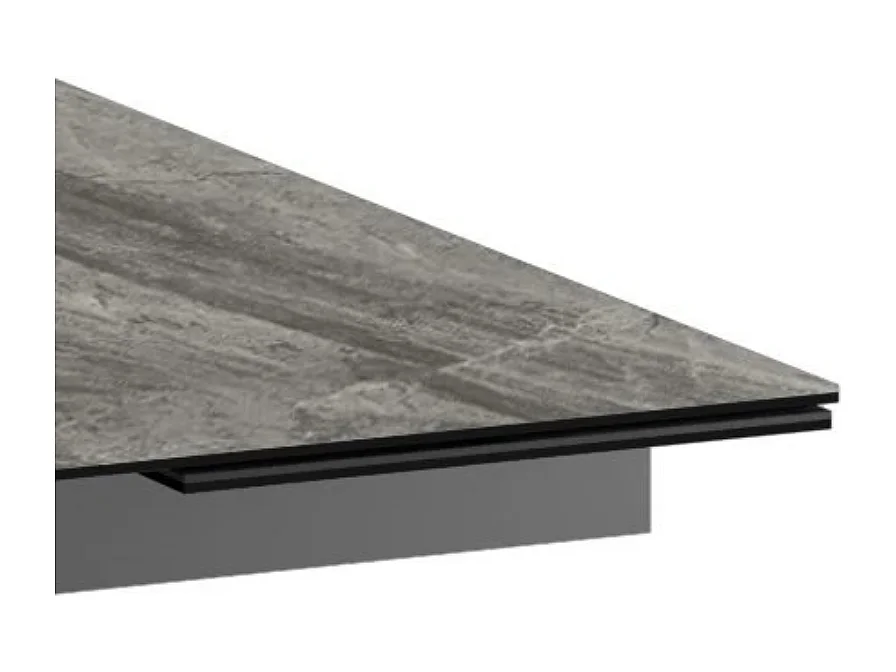 Tavolo da pranzo allungabile in ceramica effetto marmo grigio Guernica 160-240x90 cm fino a 10 posti | Duzzle