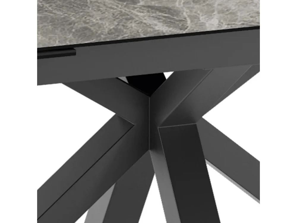 Tavolo da pranzo allungabile in ceramica effetto marmo grigio Guernica 160-240x90 cm fino a 10 posti | Duzzle