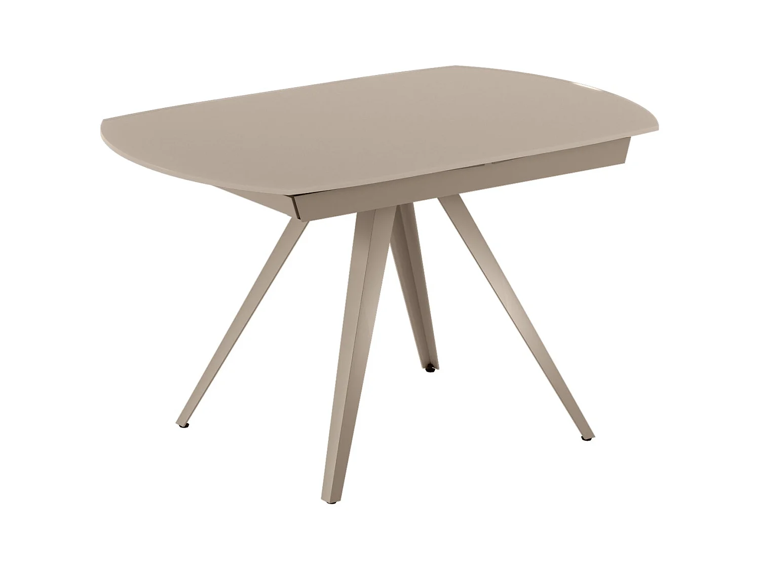 Float,  Tavolo allungabile con top in vetro con gambe in metallo verniciato. Allunghe interne. (90cm X 120-180cm H. 76cm)| Duzzle