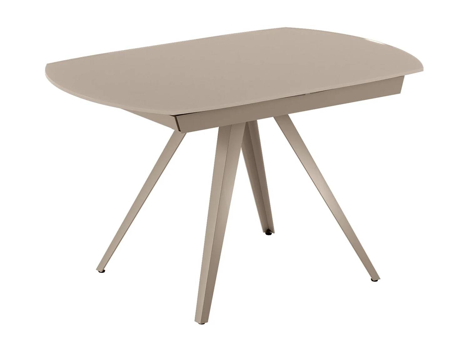 Float,  Tavolo allungabile con top in vetro con gambe in metallo verniciato. Allunghe interne. (90cm X 120-180cm H. 76cm)| Duzzle