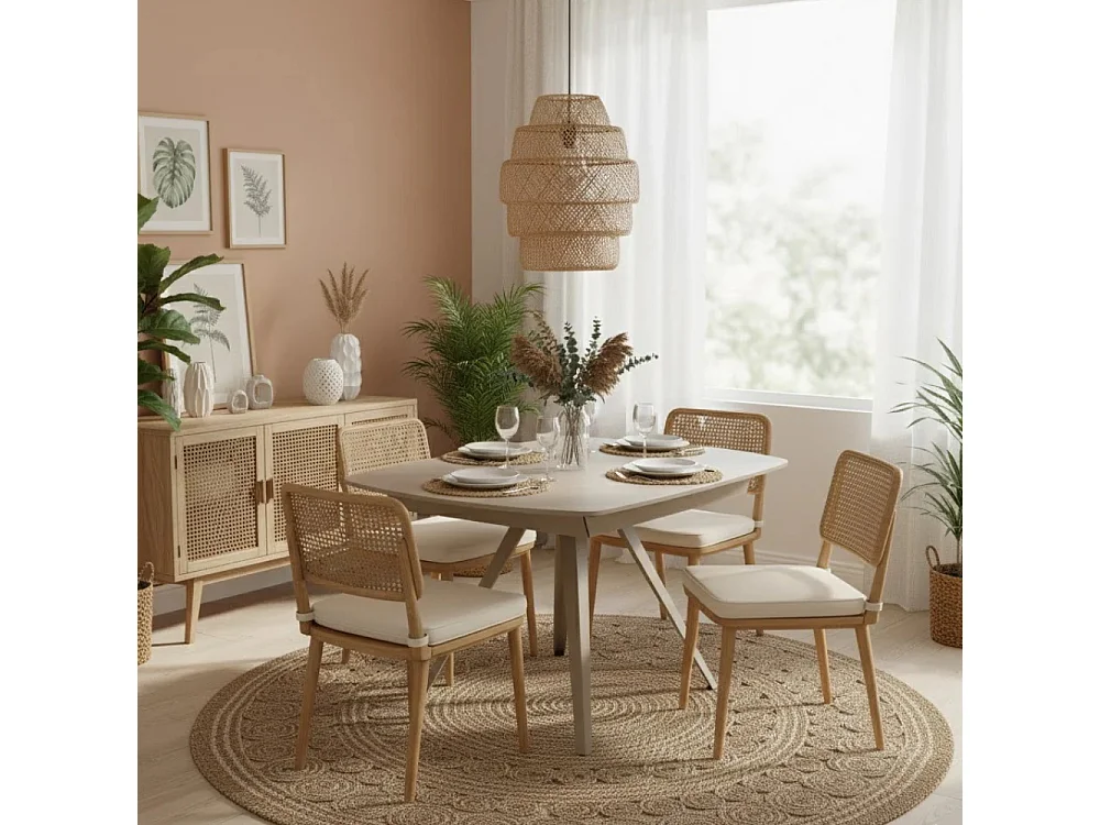 Tavolo da pranzo allungabile in vetro temperato tortora Float 120-180x90 cm fino a 8 posti | Duzzle