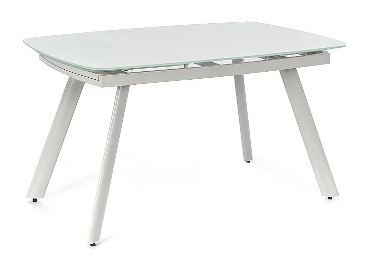 Tavolo da pranzo allungabile in vetro temperato bianco Blanco 140-210x90 cm fino a 8 posti | Duzzle