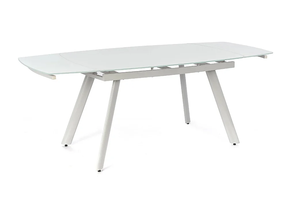 Tavolo da pranzo allungabile in vetro temperato bianco Blanco 140-210x90 cm fino a 8 posti | Duzzle