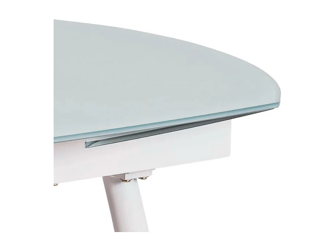 Tavolo da pranzo allungabile in vetro temperato bianco Ricky 120-180x90 cm fino a 8 posti | Duzzle