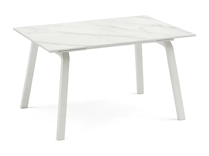 Tavolo da pranzo allungabile in ceramica effetto marmo bianco Cosmo 140-200x80 cm fino a 8 posti | Duzzle