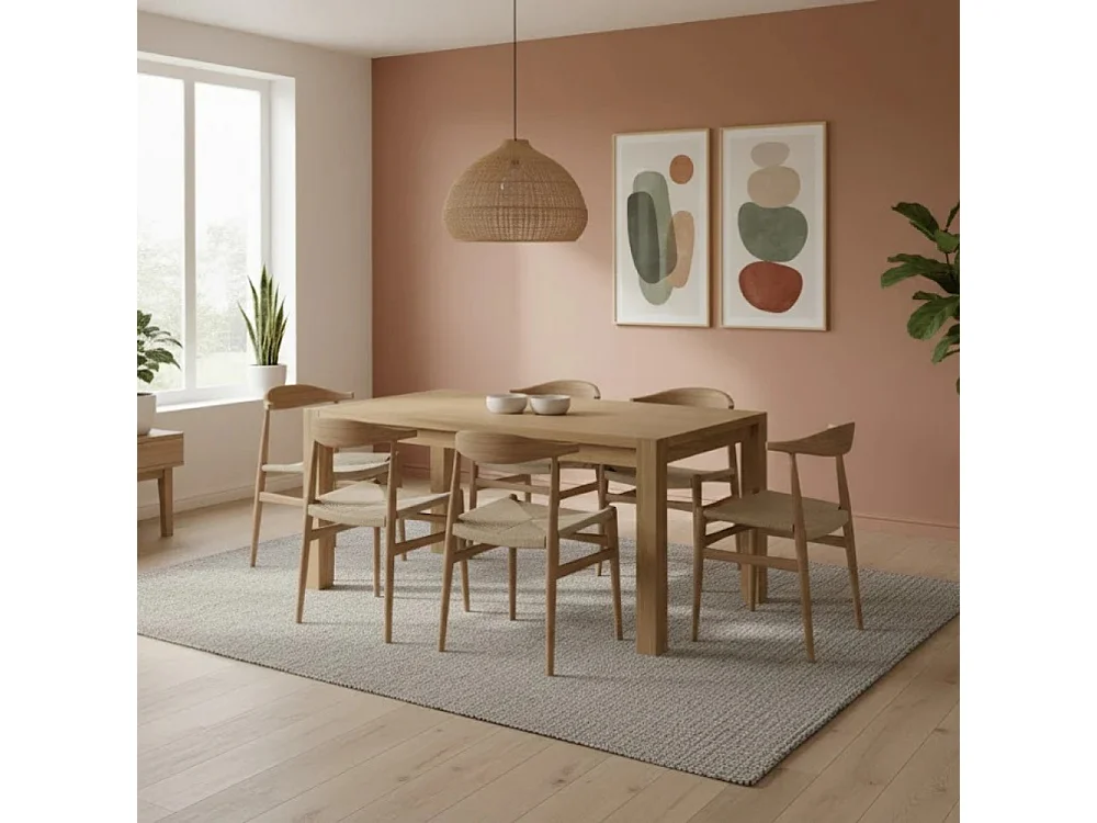 Hunter, Tavolo allungabile con top impiallacciato Rovere (90cm X 160/240cm H. 76cm) Made in Italy