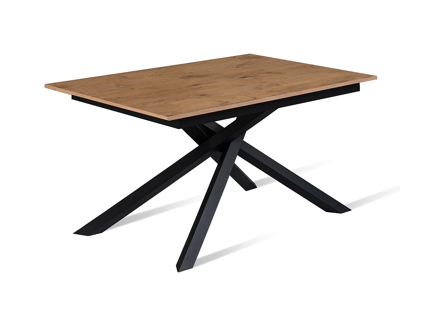 Pluto,  Tavolo allungabile con top in melaminico con gambe in metallo verniciato. Allunghe interne. (90cm X 140-190cm H. 76cm)| Duzzle