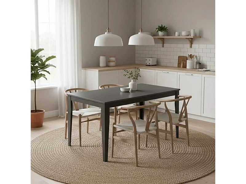 Moon, Tavolo allungabile con top in melaminico Cemento grigio (80cm X 130/290cm H. 76cm) Made in Italy