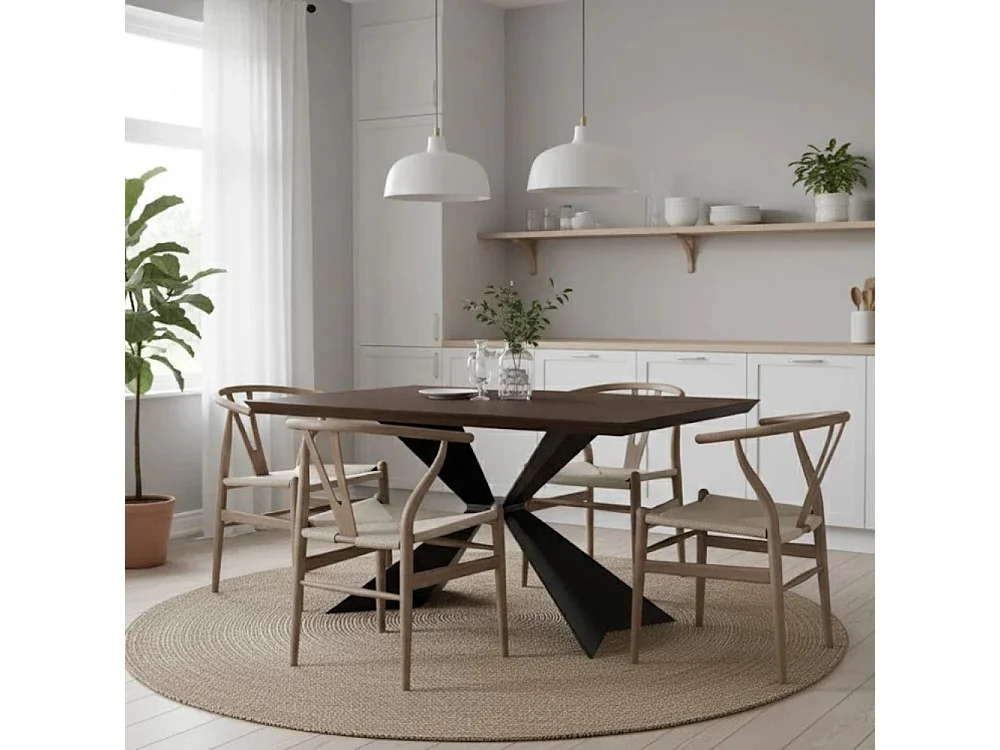Tavolo da pranzo allungabile in legno impiallacciato rovere termocotto Taurus 160-240x90 cm fino a 10 posti Made in Italy | Duzzle