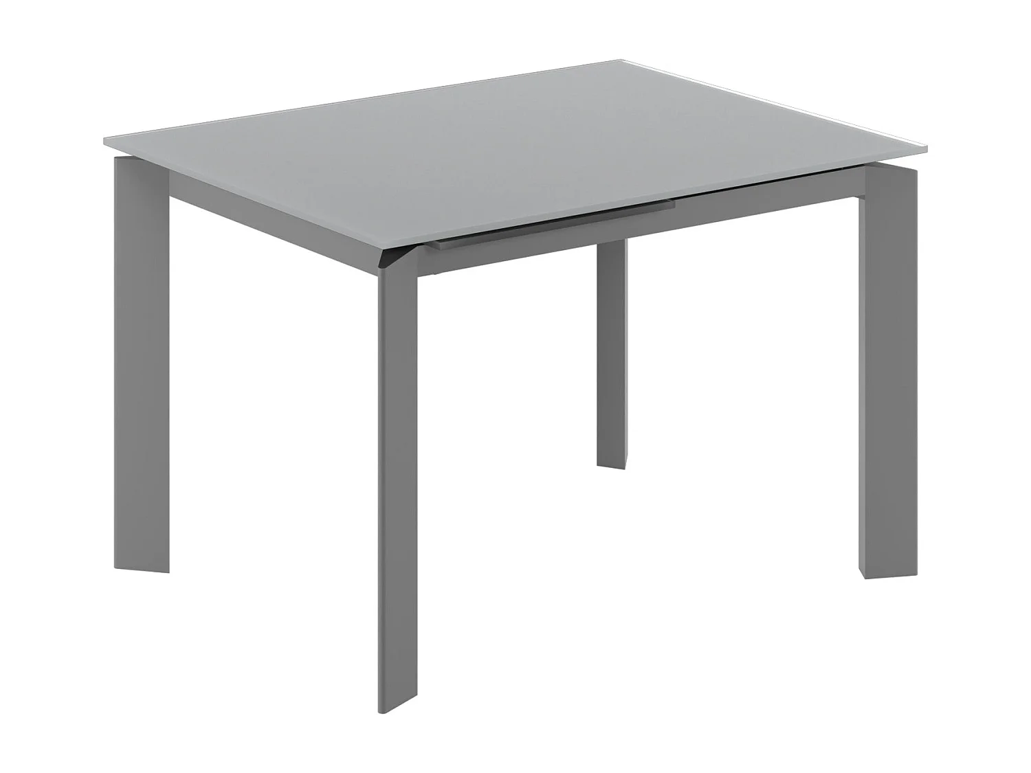 Function,  Tavolo allungabile con top in vetro con gambe in metallo verniciato. Allunghe interne. (80cm X 120-170cm H. 75cm)| Duzzle