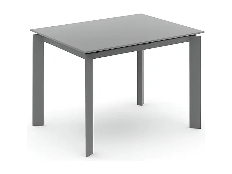 Function, Tavolo allungabile con top in vetro Grigio (80cm X 120/170cm H. 75cm)