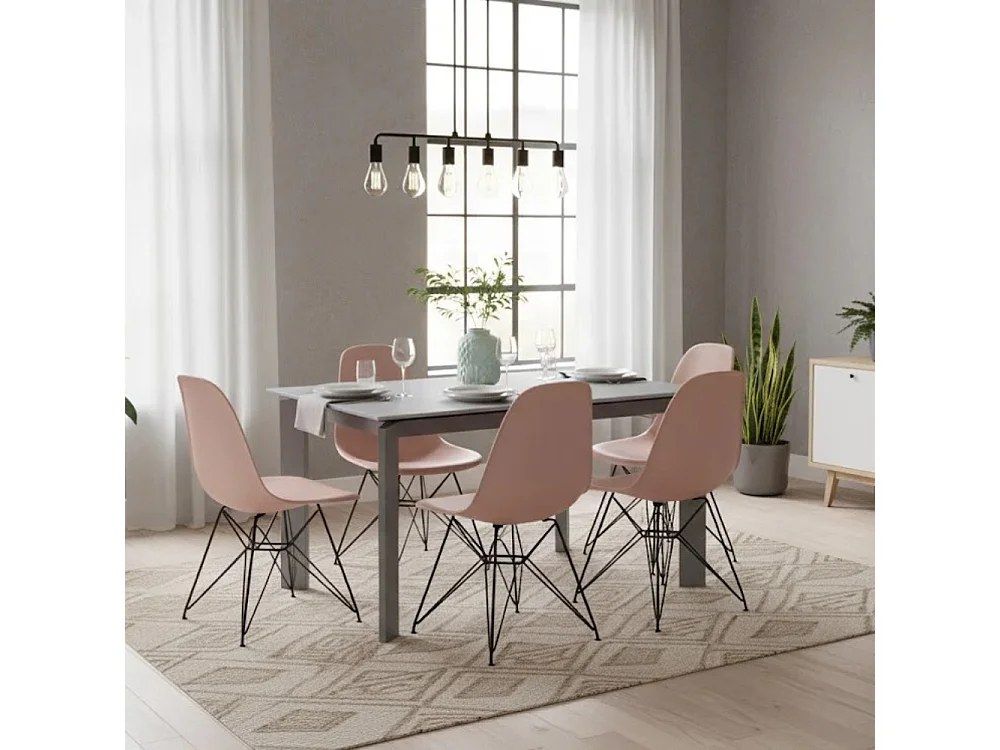 Function, Tavolo allungabile con top in vetro Grigio (80cm X 120/170cm H. 75cm)