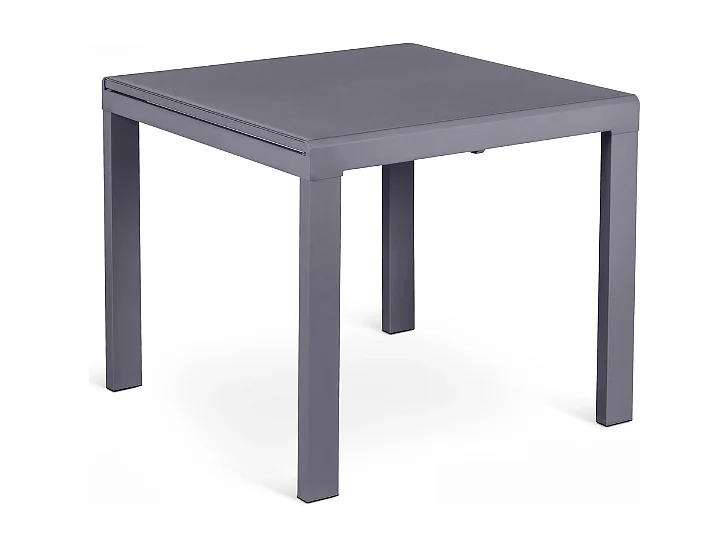 Tavolo da pranzo allungabile in vetro temperato grigio Bryant 90-163,5x90 cm fino a 8 posti | Duzzle