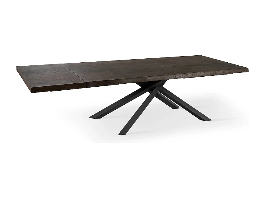 Tavolo da pranzo allungabile in legno impiallacciato rovere termocotto Blake 200-300x100 cm fino a 12 posti Made in Italy | Duzzle