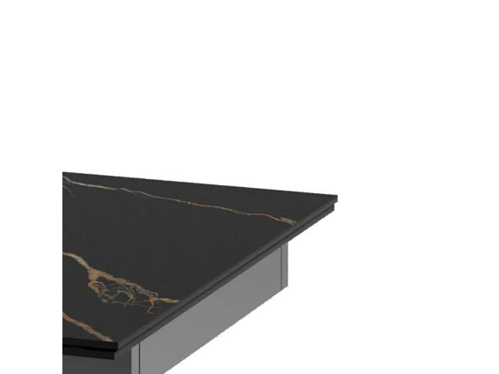 Tavolo da pranzo allungabile in ceramica effetto marmo portoro Guernica 160-240x90 cm fino a 10 posti | Duzzle