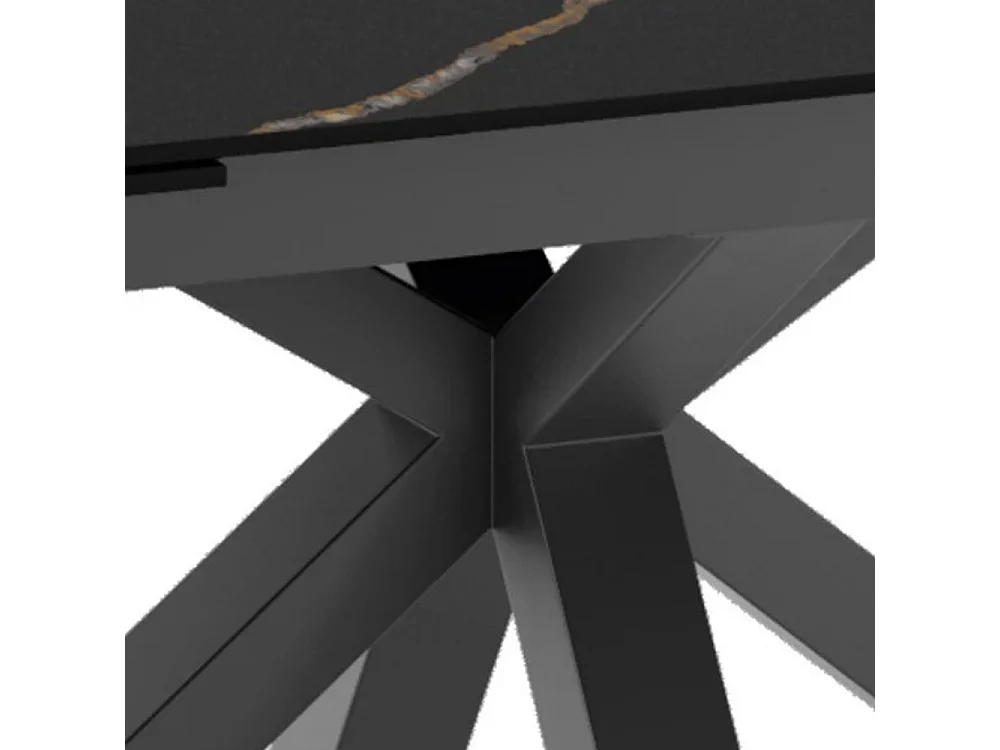 Tavolo da pranzo allungabile in ceramica effetto marmo portoro Guernica 160-240x90 cm fino a 10 posti | Duzzle