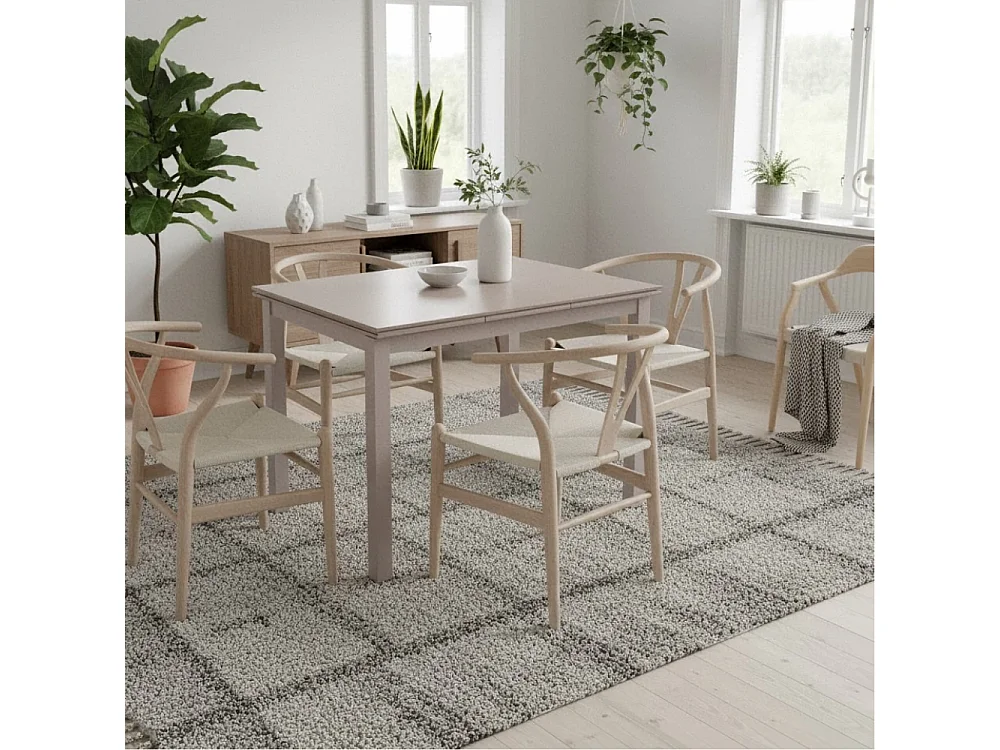 Tavolo da pranzo allungabile in vetro temperato cappuccino Arden 110-170x75 cm fino a 8 posti | Duzzle