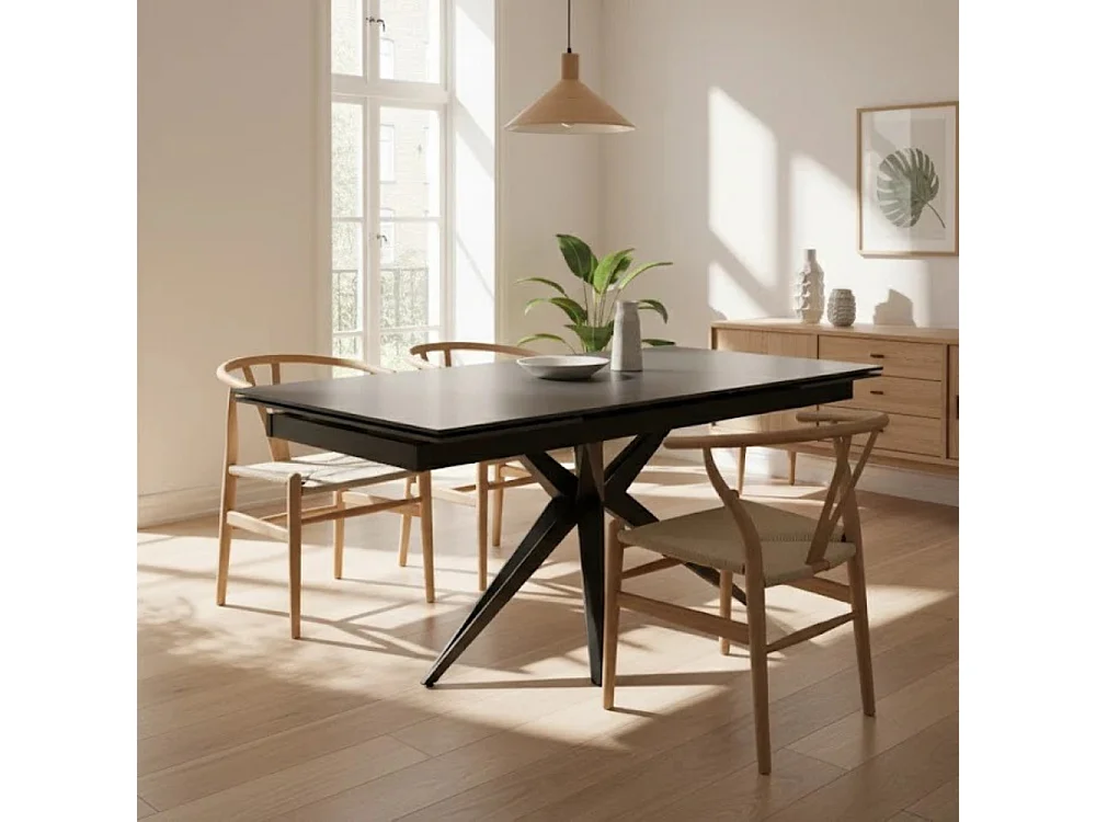 Tavolo da pranzo allungabile in ceramica grigio vintage Caesar 160-240x90 cm fino a 10 posti | Duzzle