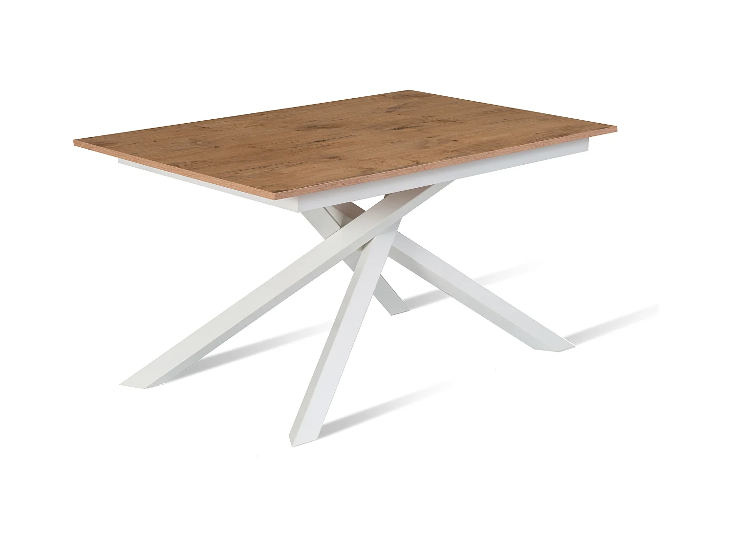 Pluto,  Tavolo allungabile con top in melaminico con gambe in metallo verniciato. Allunghe interne. (90cm X 140-190cm H. 76cm)| Duzzle