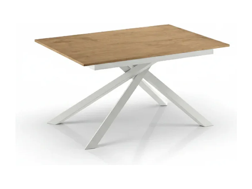 Tavolo da pranzo allungabile effetto rovere naturale naturale Pluto 140-190x90 cm fino a 8 posti Made in Italy | Duzzle