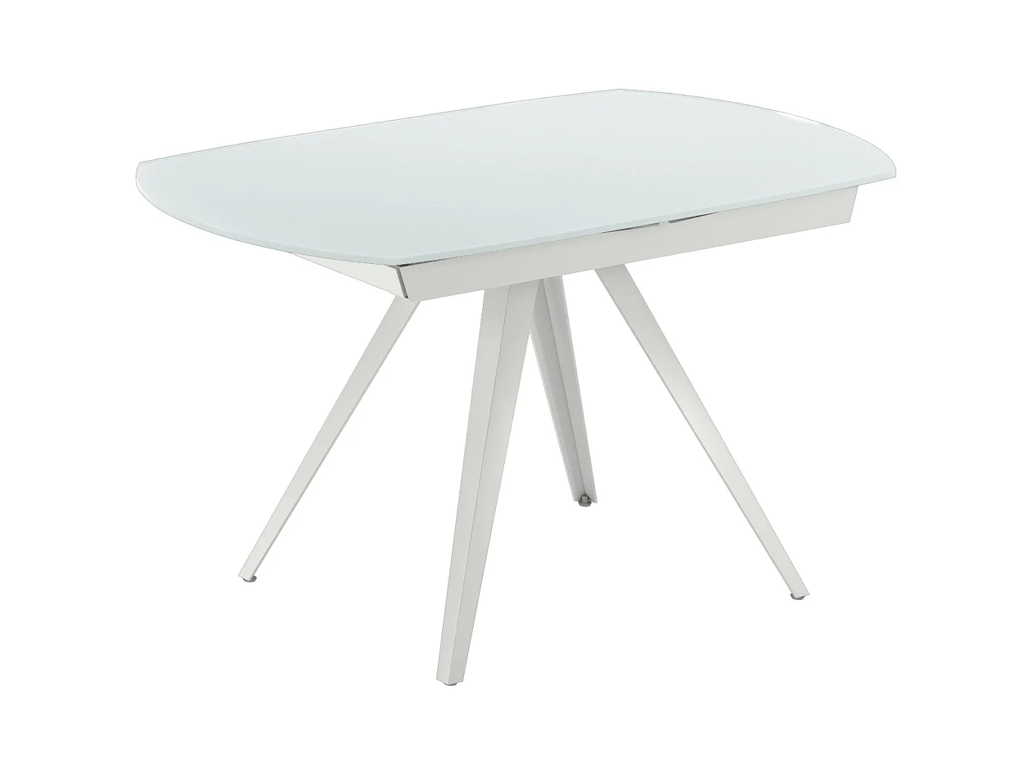 Float,  Tavolo allungabile con top in vetro con gambe in metallo verniciato. Allunghe interne. (90cm X 120-180cm H. 76cm)| Duzzle