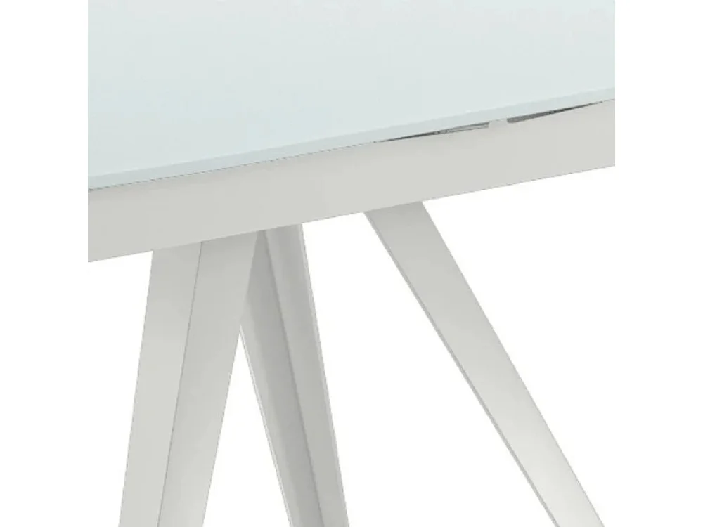 Float, Tavolo allungabile con top in vetro Extra white (90cm X 120/180cm H. 76cm)