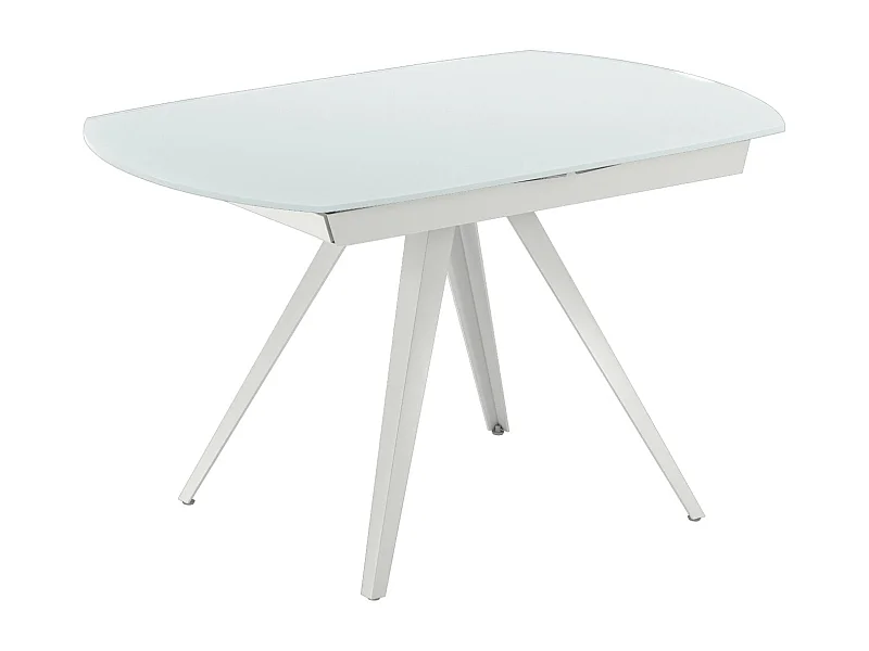 Float,  Tavolo allungabile con top in vetro con gambe in metallo verniciato. Allunghe interne. (90cm X 120-180cm H. 76cm)| Duzzle