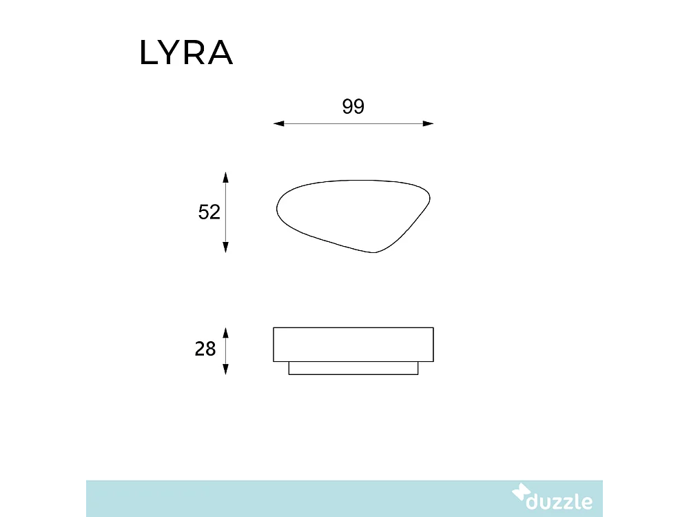 Lyra, Tavolino da salotto Beige (52cm X 100cm H. 28cm)| Duzzle