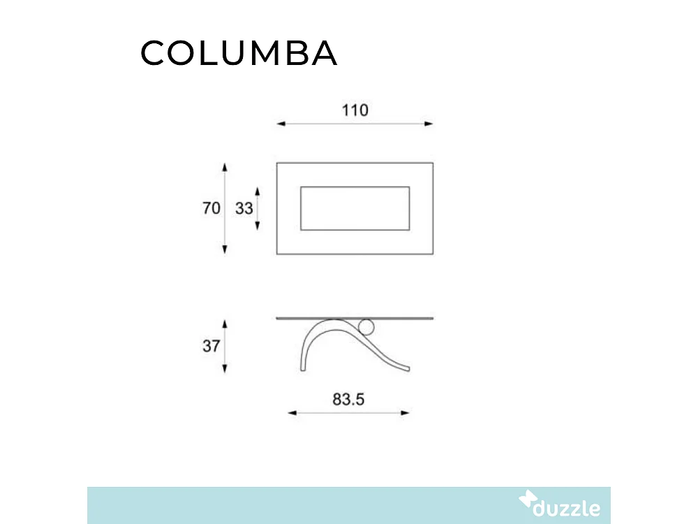 Columba, Tavolino da salotto Beige (70cm X 120cm H. 40cm)
