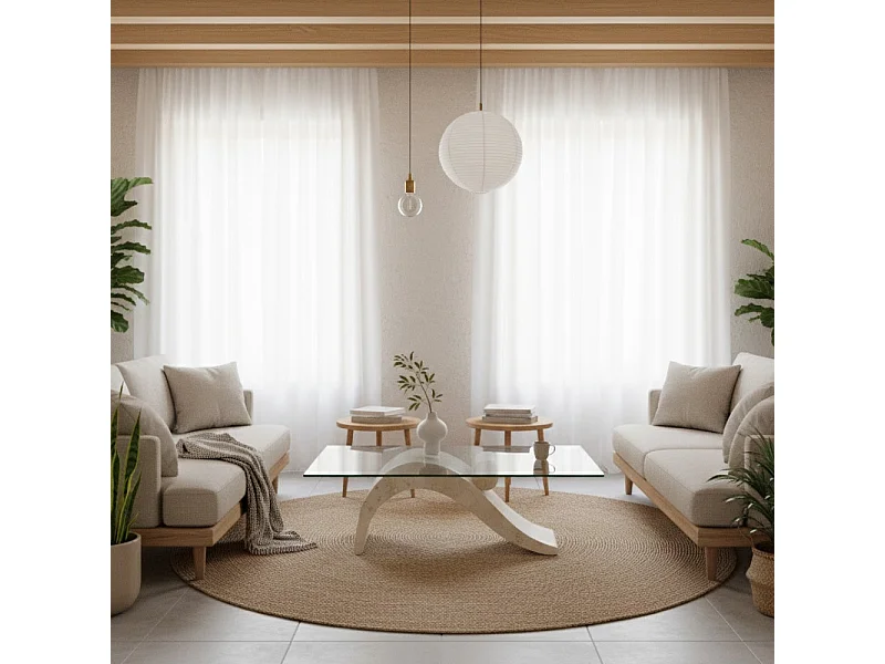 Columba, Tavolino da salotto Beige (70cm X 120cm H. 40cm)