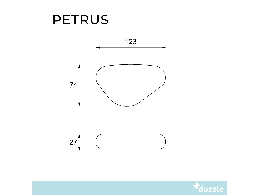 Petrus, Tavolino da salotto Grigio (123cm X 74cm H. 27cm)