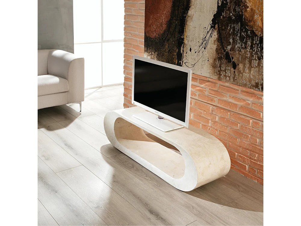 Oris, Tavolino da salotto / Porta tv Beige (35cm X 130cm H. 35cm)| Duzzle