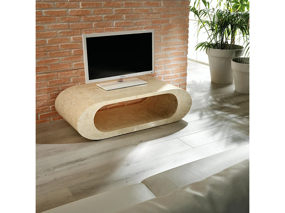 Oris, Tavolino da salotto / Porta tv Beige (35cm X 130cm H. 35cm)