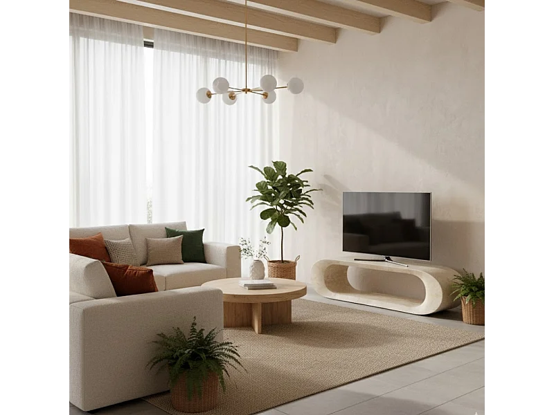 Oris, Tavolino da salotto / Porta tv Beige (35cm X 130cm H. 35cm)