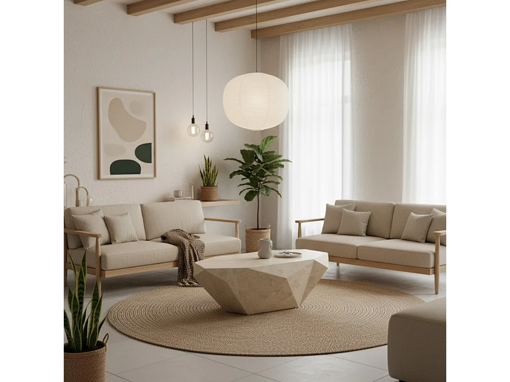 Ara major, Tavolino da salotto Beige (70cm X 120cm H. 40cm)| Duzzle