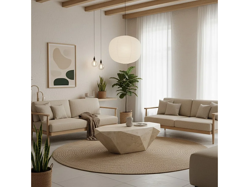 Ara major, Tavolino da salotto Beige (70cm X 120cm H. 40cm)| Duzzle