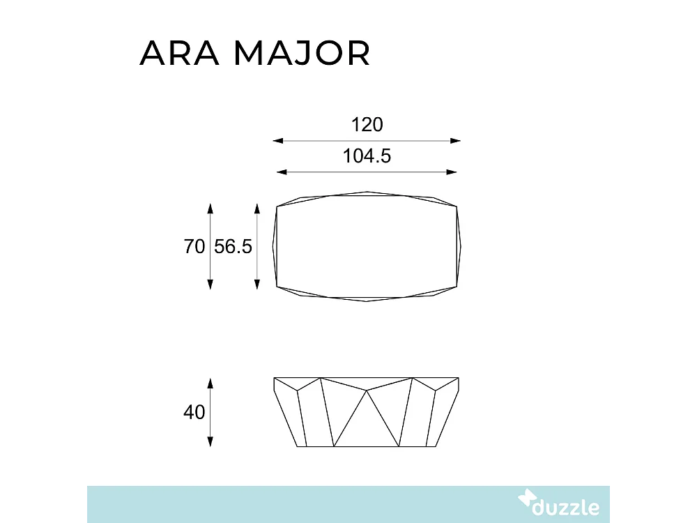 Ara major, Tavolino da salotto Beige (70cm X 120cm H. 40cm)| Duzzle