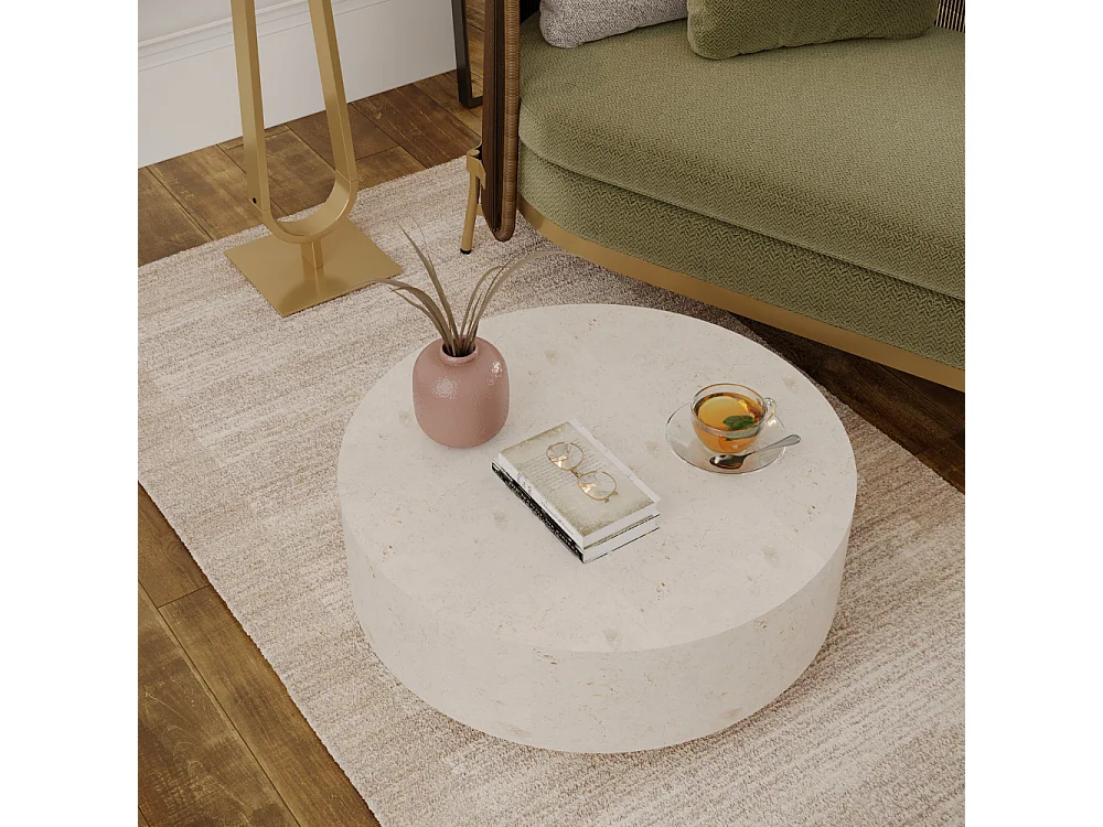 Orbis, Tavolino da salotto Beige (85cm X 85cm H. 28cm)| Duzzle