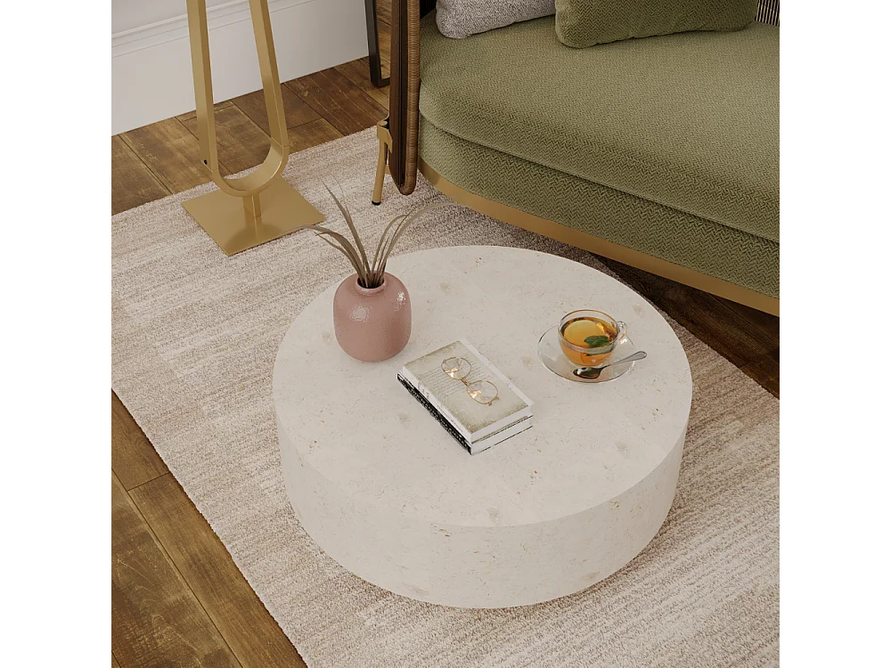 Orbis, Tavolino da salotto Beige (85cm X 85cm H. 28cm)| Duzzle