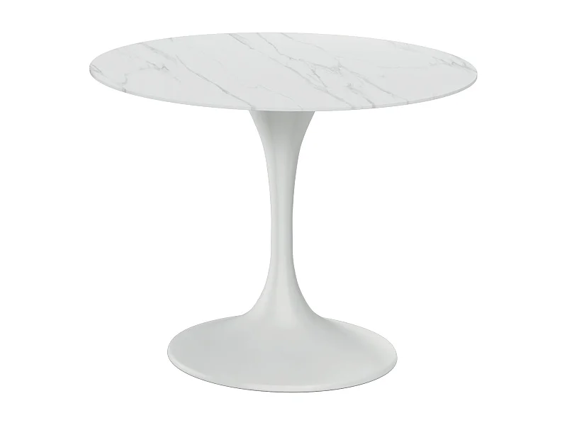 Circe,  Tavolo fisso con top in ceramica e base in metallo verniciato (100cm X 100cm H. 76cm)| Duzzle