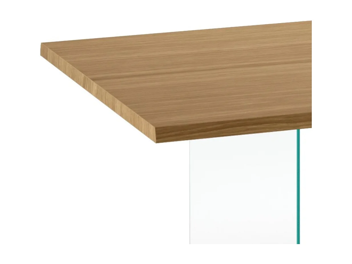 Forest, Tavolo fisso con top Impiallacciato Rovere naturale (90cm X 160cm H. 76cm) Made in Italy