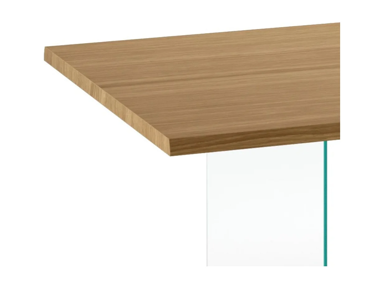 Forest, Tavolo fisso con top Impiallacciato Rovere naturale (90cm X 160cm H. 76cm) Made in Italy