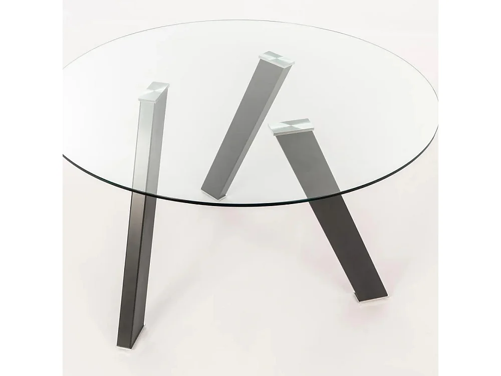 Louvre, Tavolo fisso con top in Vetro temperato (120cm X 120cm H. 75cm)