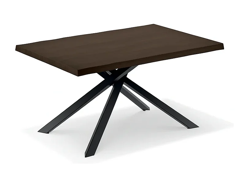 Blake, Tavolo fisso con top Impiallacciato Rovere termocotto (90cm X 160cm H. 76cm) Made in Italy