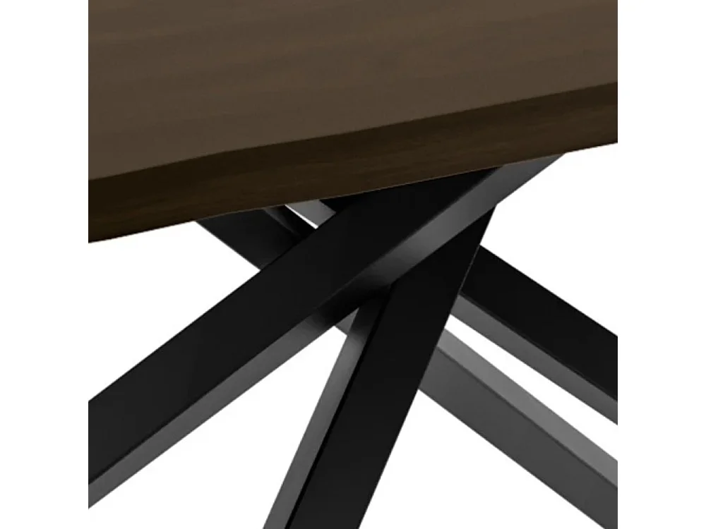 Blake, Tavolo fisso con top Impiallacciato Rovere termocotto (90cm X 160cm H. 76cm) Made in Italy