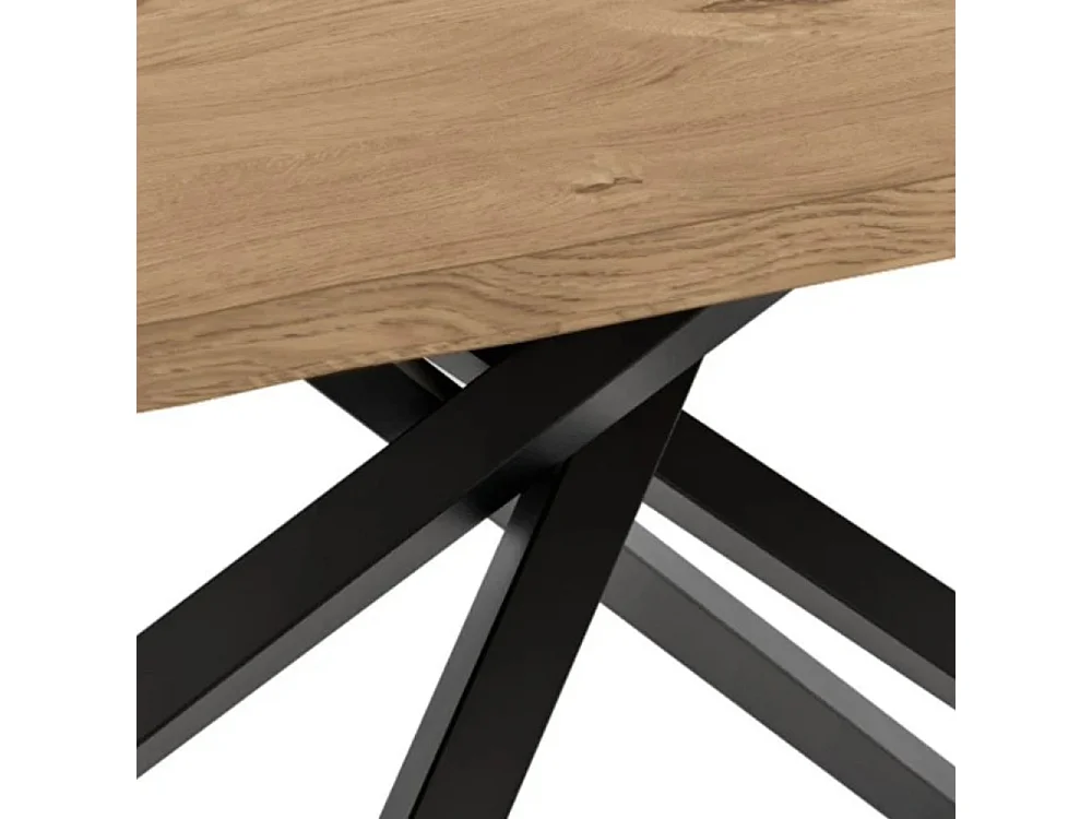 Blake, Tavolo fisso con top Impiallacciato Rovere naturale (100cm X 200cm H. 76cm) Made in Italy