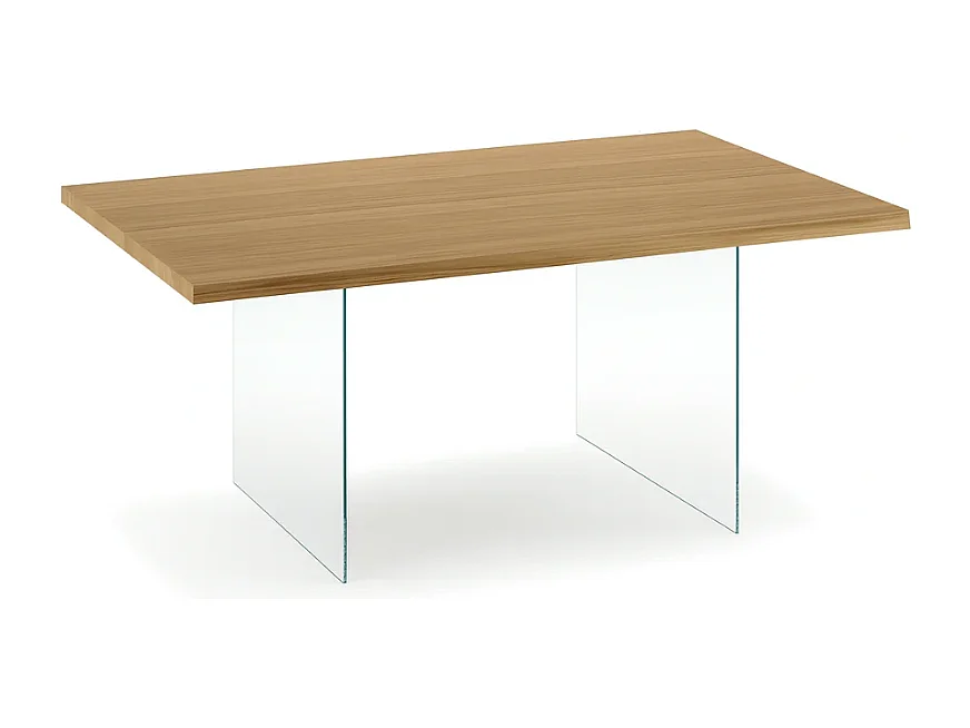 Forest, Tavolo fisso con top Impiallacciato Rovere naturale (100cm X 200cm H. 76cm) Made in Italy