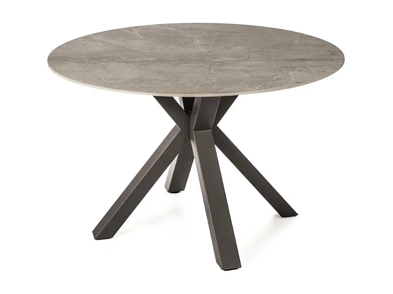 Minimal, Tavolo fisso con top in Ceramica Grigio (120cm X 120cm H. 76cm)