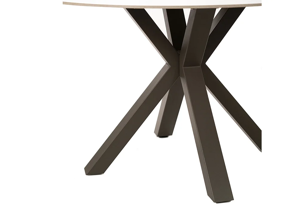 Minimal, Tavolo fisso con top in Ceramica Grigio (120cm X 120cm H. 76cm)