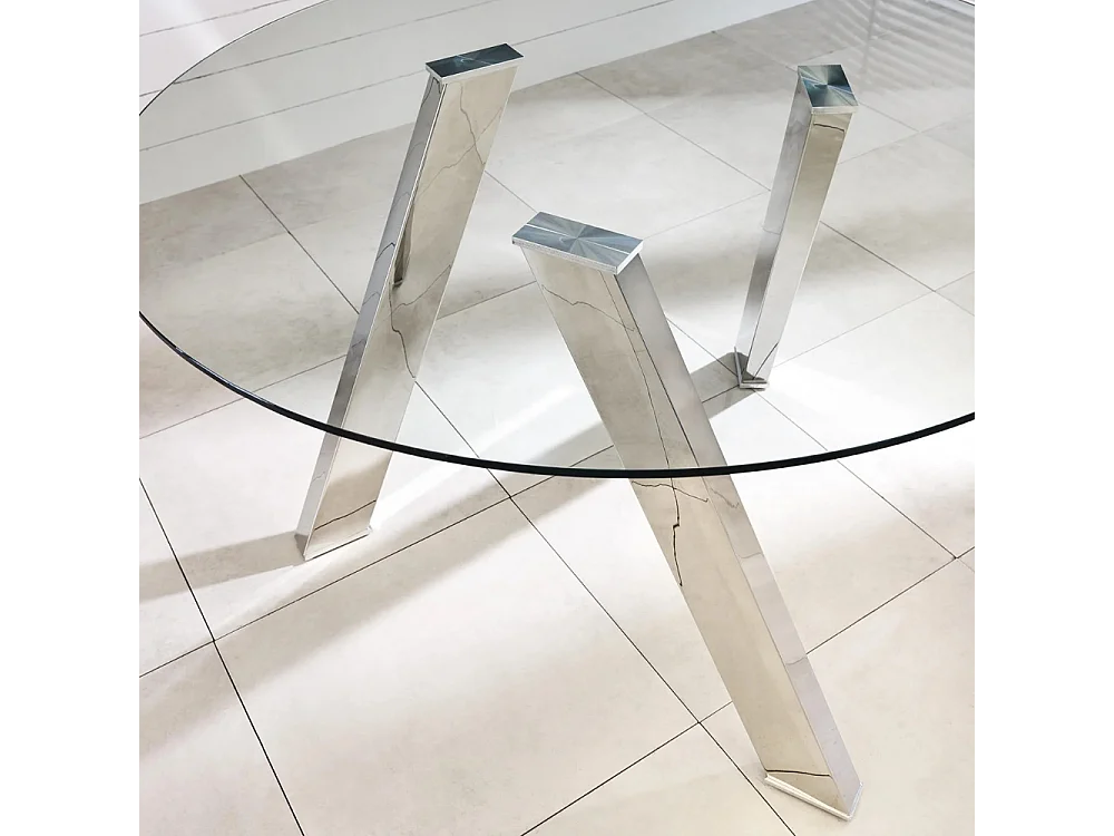 Louvre, Tavolo fisso con top in Vetro temperato (120cm X 120cm H. 75cm)